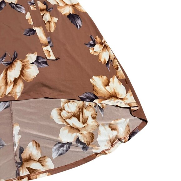 Pink Blush Rust Floral Hi-Low Maternity Wrap Dress Belt Stretch Soft Size Small - Picture 4 of 13